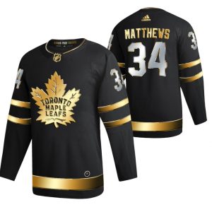 Toronto Maple Leafs Trikot Auston Matthews Schwarz 2021 Golden Edition Limited Authentic